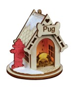 NEW - Ginger Cottages K9 Wooden Ornament - Pug